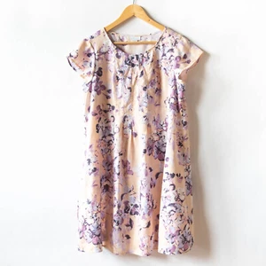 J Jill Love Linen Floral Pastel Short Sleeve Shift Dress M Petite - Picture 1 of 10