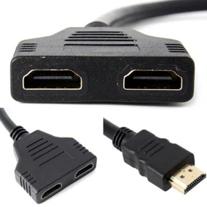 HDMI Splitter Cable Male to Dual HDMI 2 Female Y Splitter Adapter in HDMI HD.lb - Zdjęcie 1 z 12
