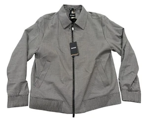 NEW Hugo Boss Mens Hanry Wing Slim Fit Wool Full Zip Jacket Black/White Size 38 - Picture 1 of 4