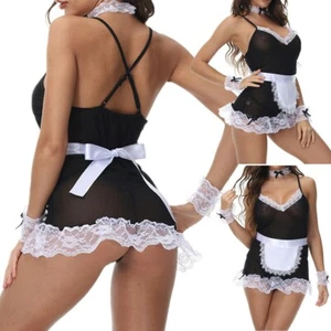 Para mujeres Lencería Sexy Doncella Francesa Cosplay Uniforme Disfraces Halloween Elegante Vestido - Imagen 1 de 12