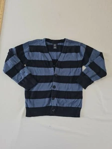 Boys Cardigan Gap Age 6-7 Button Front Long Sleeve Blue Strips 8613 - Picture 1 of 10