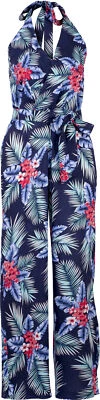 Küstenluder «ALUNA FRANGIPANI» Tropical Palmenblatt JUMPSUIT Overall Rockabilly - Bild 1 von 4
