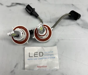 H13 9008 LED Headlight Ice Blue Super Bright 8000k Hi Low Beam 2 Bulbs NEW - Picture 1 of 9