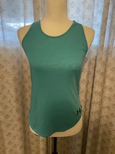 Under Armour color block workout tank- Youth Large- teal/black with braided back - Picture 1 of 6