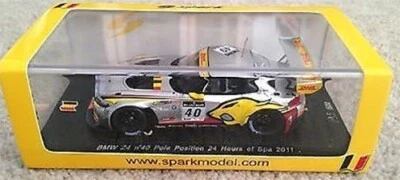 Coche modelo de carreras Spark BMW Z4 #40 MarcVDS Pole Position Spa 24 horas 2011 DHL GP Foto 1 de 4