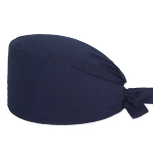 Solid Scrub Cap Hospital Hats Cotton Surgical Doctor / Nurse Hat with Sweatband - Picture 1 of 27
