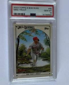 2023 Topps x Bob Ross The Joy of Baseball Mike Trout #80 PSA 10 - Picture 1 of 1