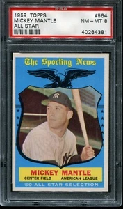 1959 Topps Baseball # 564 Mickey Mantle A.S. All Star (NM-MT) PSA 8 - Picture 1 of 2