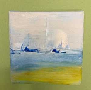 4"x4" miniature oil paintings on canvas. Seascapes Landscapes Original Paintings - Picture 1 of 5