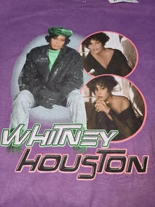 Whitney Houston Size Smal I Will Always Love You T-Shirt Purple Graphic l Y2K - Picture 1 of 4