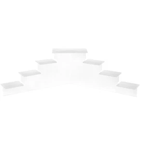 Plymor Frosted Acrylic 7-Item Mini Display Stairs, 8.125" H x 28" W x 9" D - Picture 1 of 1
