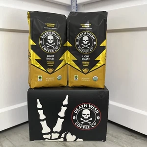Death Wish Kaffee Fair Trade Bio leichter gerösteter gemahlener Kaffee - 16 Unzen Kombi-Box - Bild 1 von 8