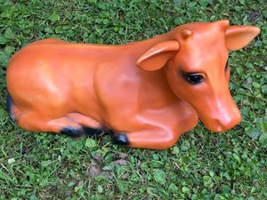 Vintage Empire Plastic Blow Mold Christmas Nativity Cow Oxen Yard Decor 22" - Picture 1 of 5