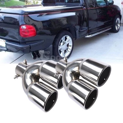 For Ford F-150 F-100 Rear Car Dual Exhaust Pipe Tail Muffler Tip Throat Tailpipe - Image 1 of 4