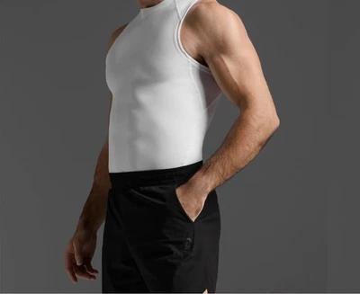 2XU Mens Core Compression Sleeveless Top- White XXXL - Image 1 of 3