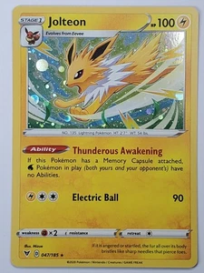Jolteon 047/185 Cosmo Holo Rare SWSH04: Vivid Voltage NM English Pokemon - Picture 1 of 2