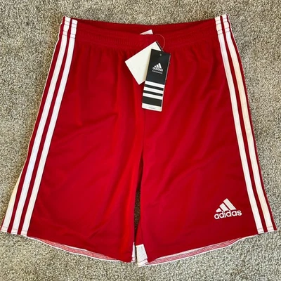 Pantalones Cortos de Fútbol Adidas Jóvenes Niñas Nuevos con Etiquetas - JUVENTUD Grande - Rojo Blanco Rayas Foto 1 de 4