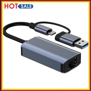 USB3.0/Typ-C zu RJ45 Gigabit Ethernet Adapter OTG für Computer Laptop Desktop - Afbeelding 1 van 10