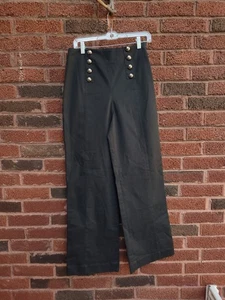 Pantalones negros de pierna ancha rebecca minkoff The Avery para mujer talla 6 marineros náuticos - Imagen 1 de 10