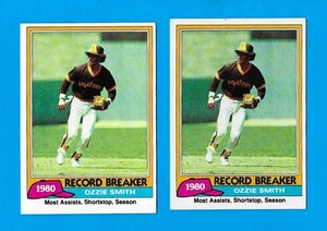 (2) 1981 Topps #207 Ozzie Smith - Record Breaker   San Diego Padres NM or better - Picture 1 of 2