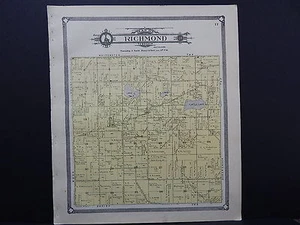 Wisconsin Walworth County Plat Map 1907 Richmond Township K19#35 - Picture 1 of 1