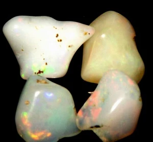 7.65 cts Ethiopian Welo Fire Opal Polished Tumbled Rough Lot 4 Pcs 442 & bonus - Picture 1 of 2