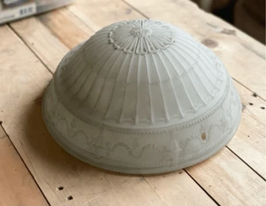 Antique  Frosted Glass Neoclassical Style Domed Ceiling Fixture Light Shade 14.5 - Picture 1 of 6