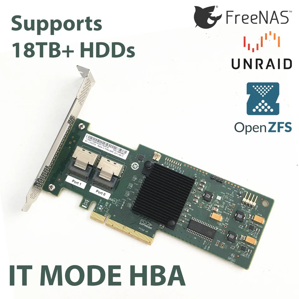 HBA Card IBM M1015 IT Mode SAS SATA 6Gbps LSI 9220-8i FreeNAS unRAID ZFS - Image 1 of 3