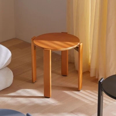 Dining room solid wood round stacked medieval modern simple round wooden stool - Image 1 of 4