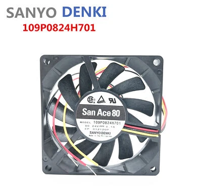 SANYO DENKI 109P0824H701 24V 0.1A 8015 Copy Typewriter Cooling Fan 3-wire - Image 1 of 4