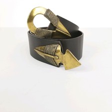 CHICO'S Genuine Leather Hook & Latch Belt Women's Size M 