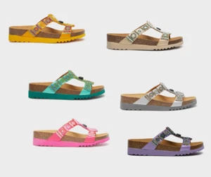 SCHOLL ciabatte sandali NEW BOGOTA' 25 ARGENTO/NERO/VERDE/FUCSIA/LILLA - Foto 1 di 13