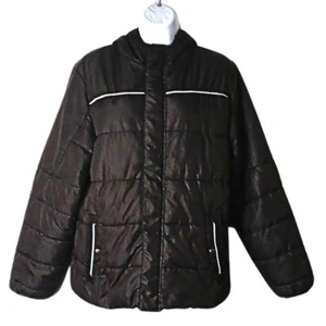 Swiss Tech Puffer Jacket Boys XXL Black Insulated Sherpa Lined Hood Pocket Youth - Picture 1 of 8