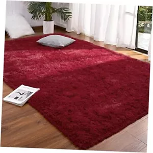 Red Living Room Rug 5X8 Area Rug Wine Red Christmas Rugs 5 x 8 Feet Burgundy - Picture 1 of 7