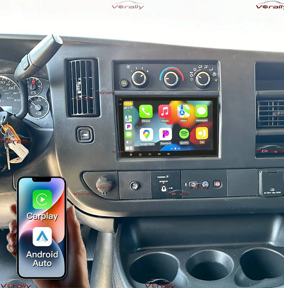 For 2019-2024 Chevrolet Express Android14 Apple CarPlay Stereo Radio GPS RDS SWC - Image 1 of 4