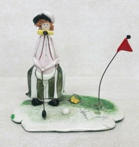 Vintage Zampiva Italy Porcelain Figurine Golf Putting Green - Picture 1 of 8