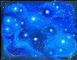 "Gemini" Original Oil Painting constellation zodiac art stars astrological sign - Picture 1 of 1