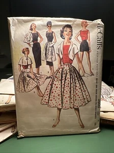 McCalls 3602 Around the World Kleid Bolero Größe 16 Brustweite 34 50er Jahre - Bild 1 von 7