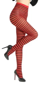 Collants femme fantaisie rayures rouges et noires taille unique lingerie femme - Bild 1 von 1