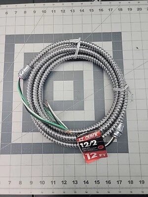 Southwire 12 ft., 12/2 Solid CU MC (Metal Clad) Alflex Modular Assembly Quick