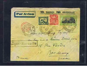 SAIGON TO MARSEILLE SEAPLANE MAIL 1932 - Picture 1 of 2