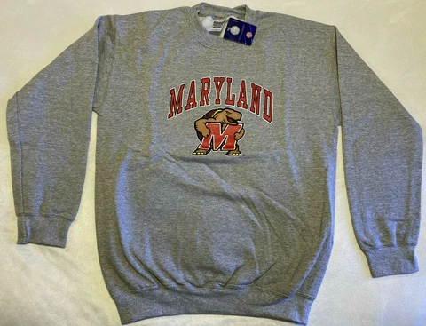 NEW!  University of Maryland Grey Crewneck Sweatshirt Cover