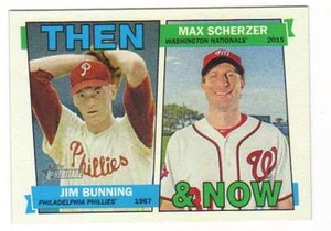 2016 Topps Heritage Then and Now #TAN-BS Jim Bunning/Max Scherzer