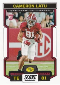 2023 Score San Francisco 49ers Cameron Latu RC Rookie Card #343 - Foto 1 di 2