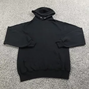 VTG Jerzees Hoodie Mens L Black Blank Pullover Sweatshirt Sweater 90s Y2K USA - Picture 1 of 11