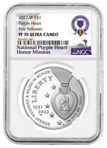 2022 W National Purple Heart Hall of Honor Silver Dollar NGC PF70 UC FR PRESALE