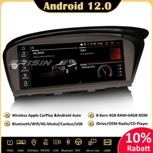 8.8"Android 12 IPS Autoradio GPS DAB BMW 3er E90 E91 E92 E93 5er E60 E61 E63 E64 - Bild 1 von 12