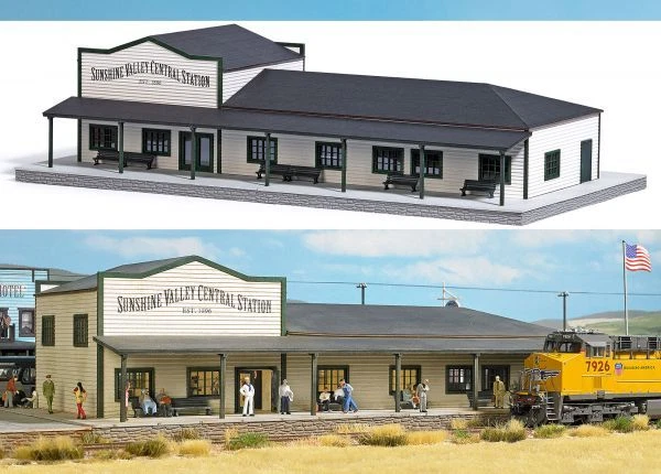 Busch 9721 - 1/87 / H0 US Train Station - New - Image 1 of 1