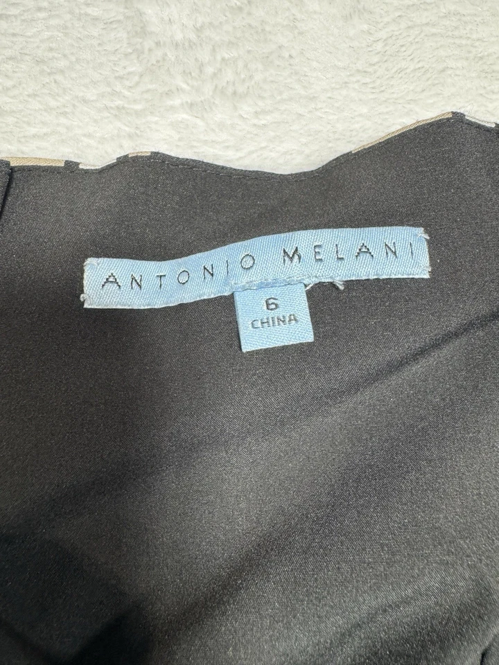 Antonio Melani Negro Rayas Bolsa de Papel Falda Midi Reunida Talla 6 Corbata Cinturón con Lazo Foto 1 de 4