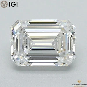 VS1 Clarity E Color 1.00 CT Emerald Cut CVD Lab Grown Diamond with IGI Certified - Picture 1 of 10